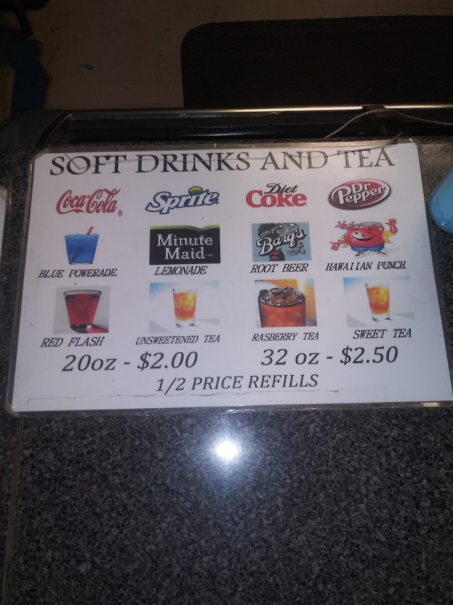 Raven’s Family Dining menu board