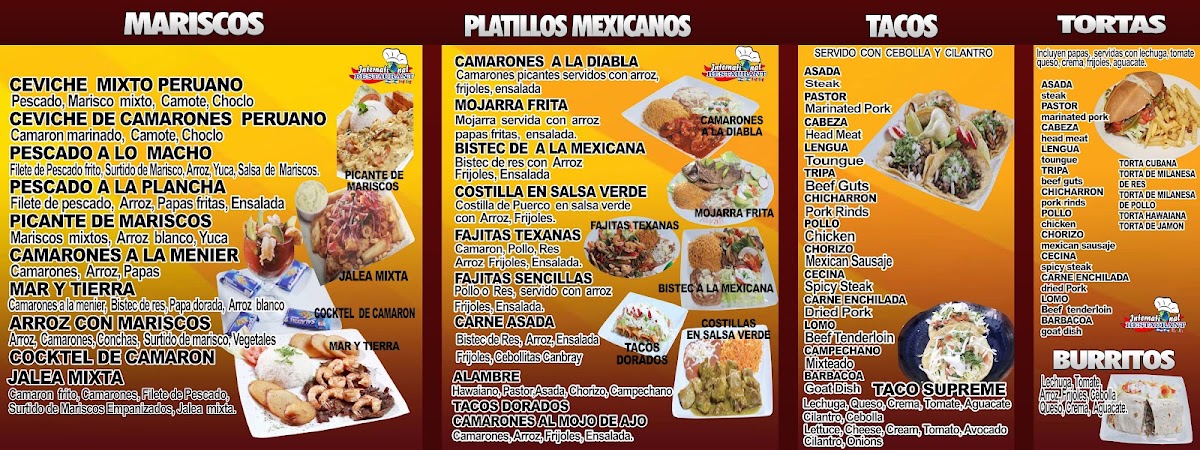International Restaurant Inc menu board