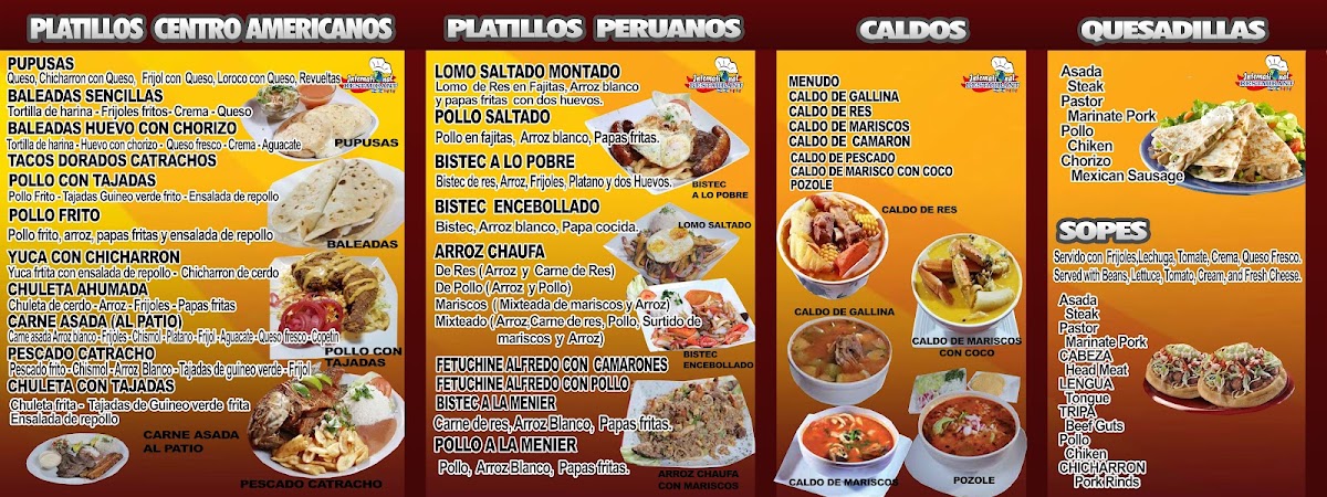 International Restaurant Inc menu board