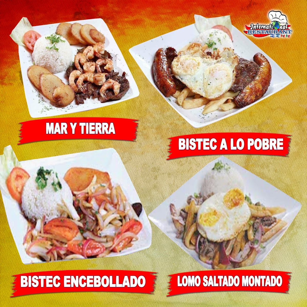 International Restaurant Inc menu board