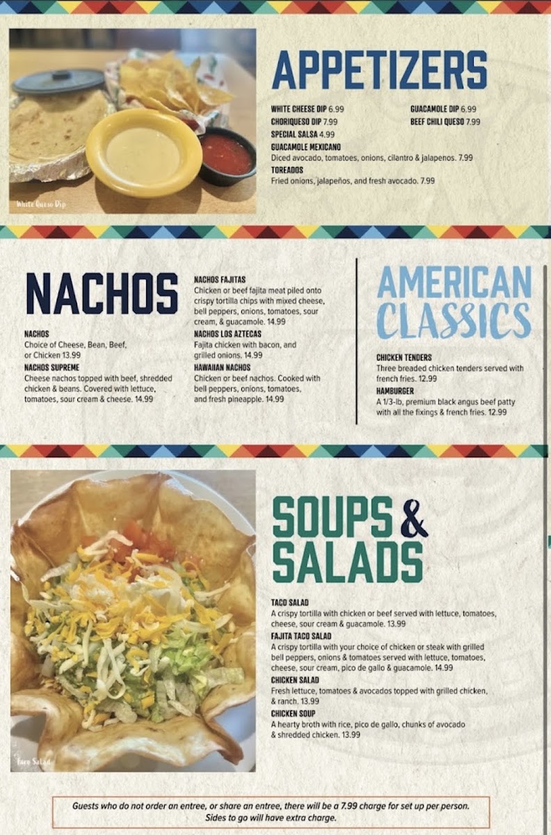 Los Aztecas Restaurant 2 menu board
