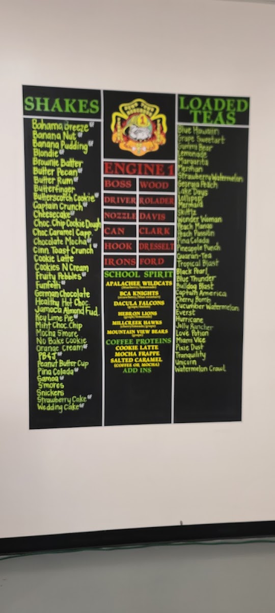 Dacula Nutrition menu board
