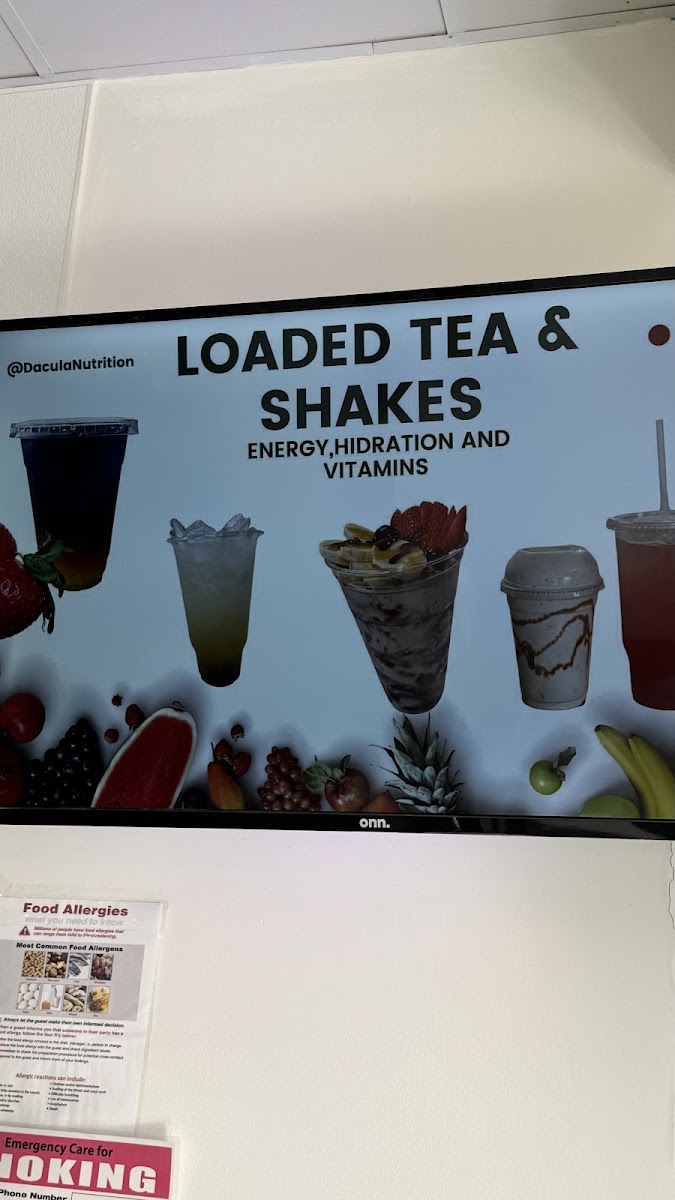 Dacula Nutrition menu board