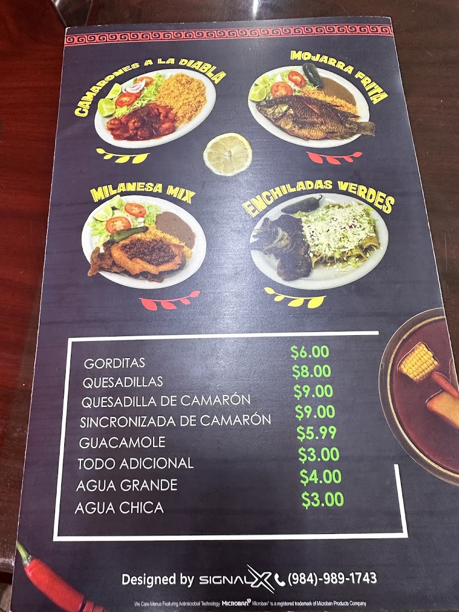 La Regia menu board