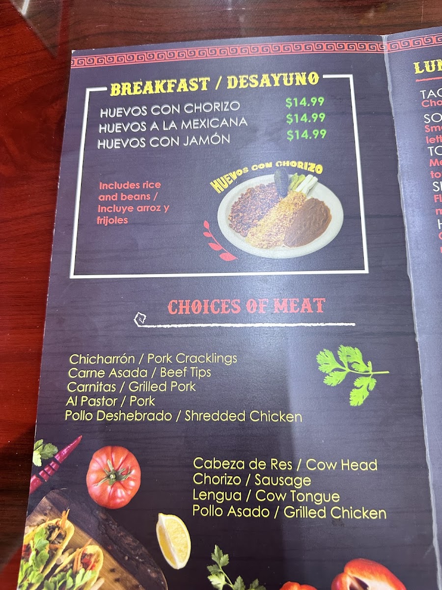 La Regia menu board
