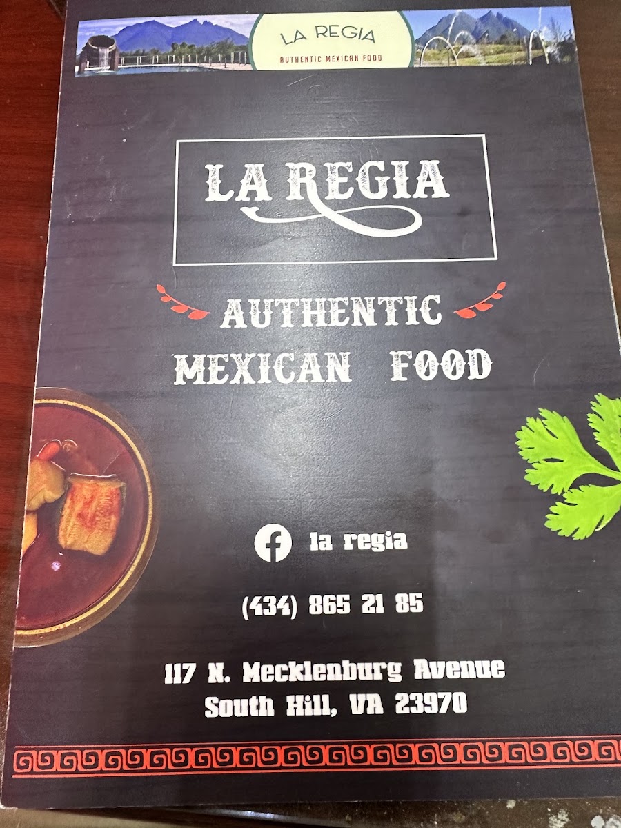 La Regia menu board