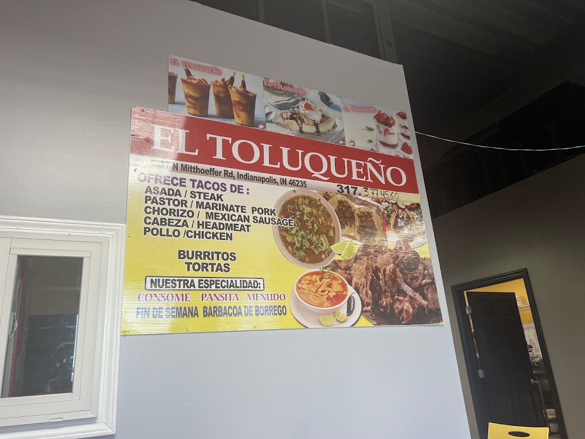 El orijinal y unico El toluqueno menu board