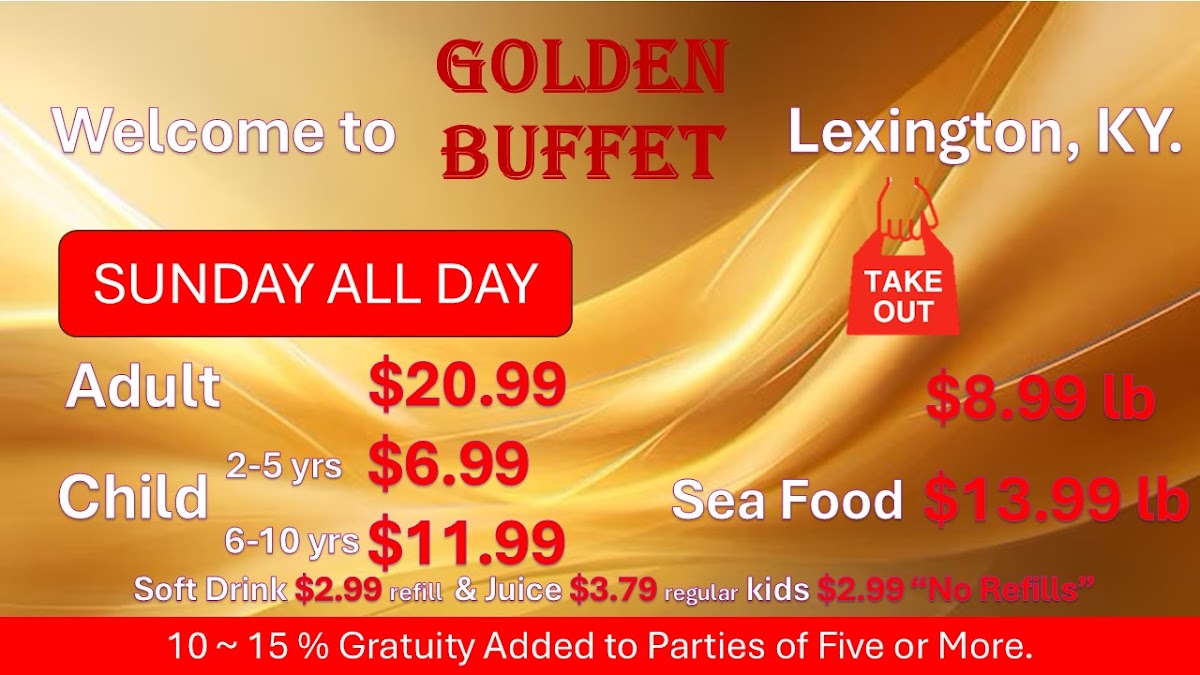 Golden Buffet menu board