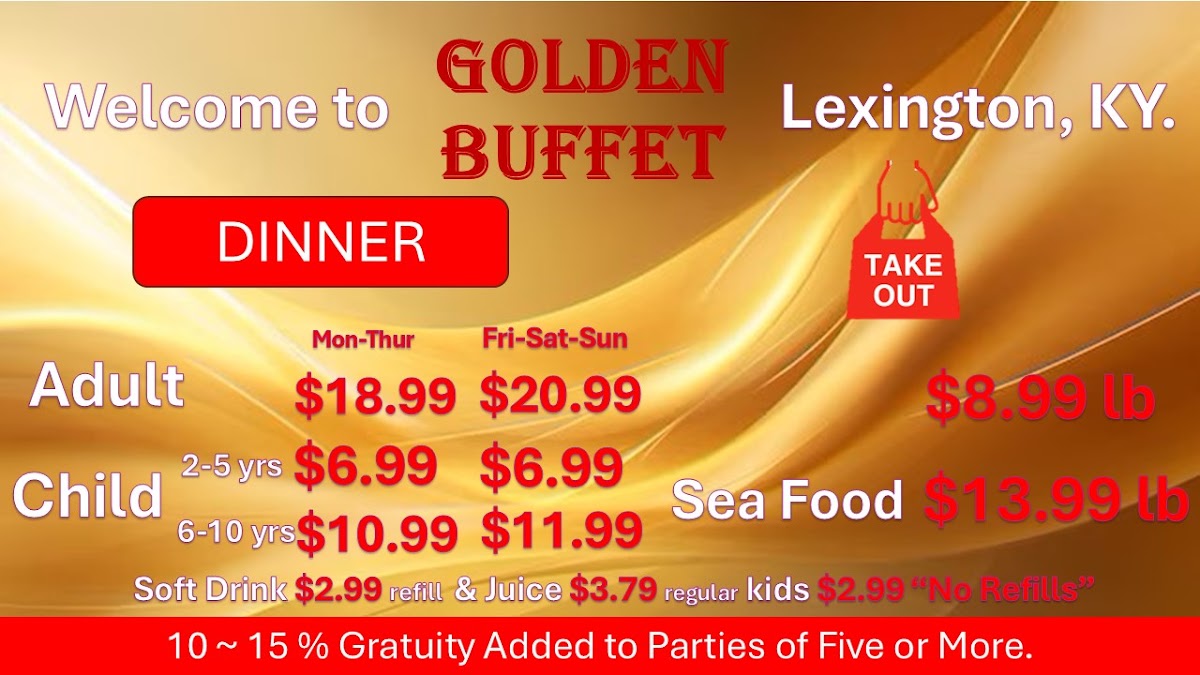 Golden Buffet menu board
