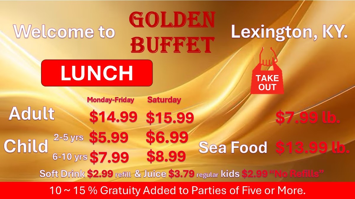 Golden Buffet menu board