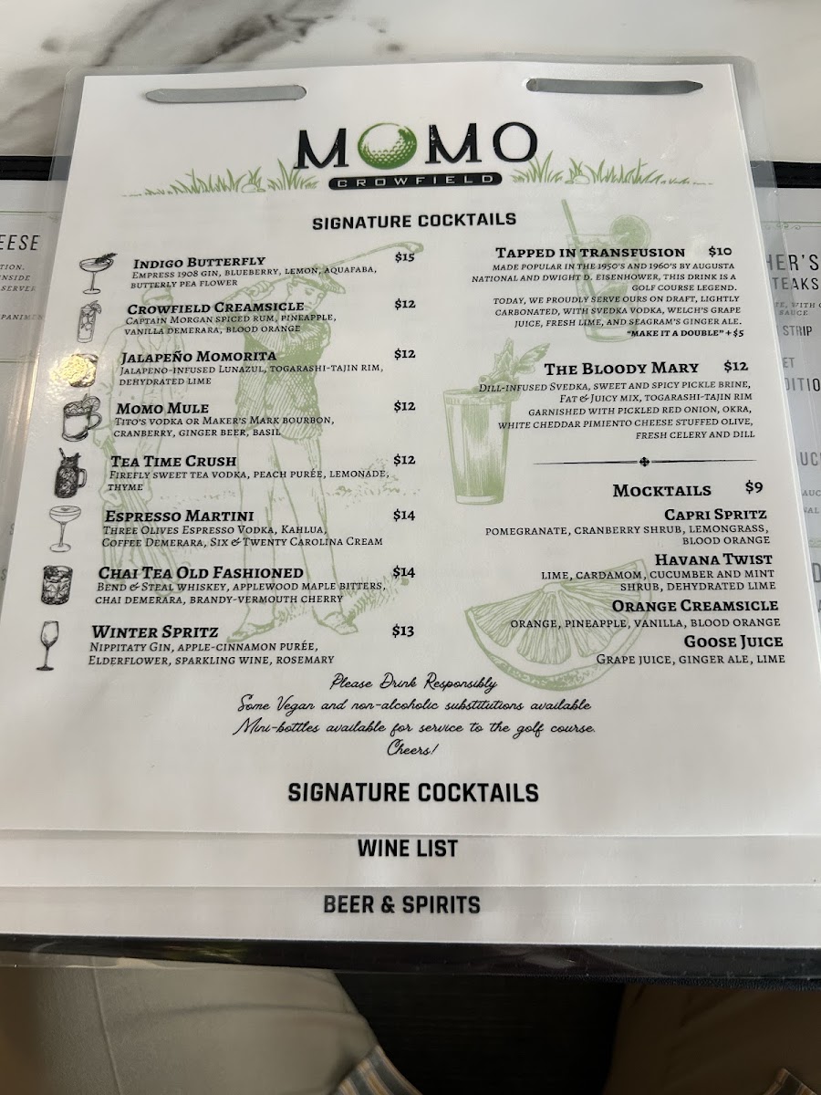 MOMO Crowfield menu board