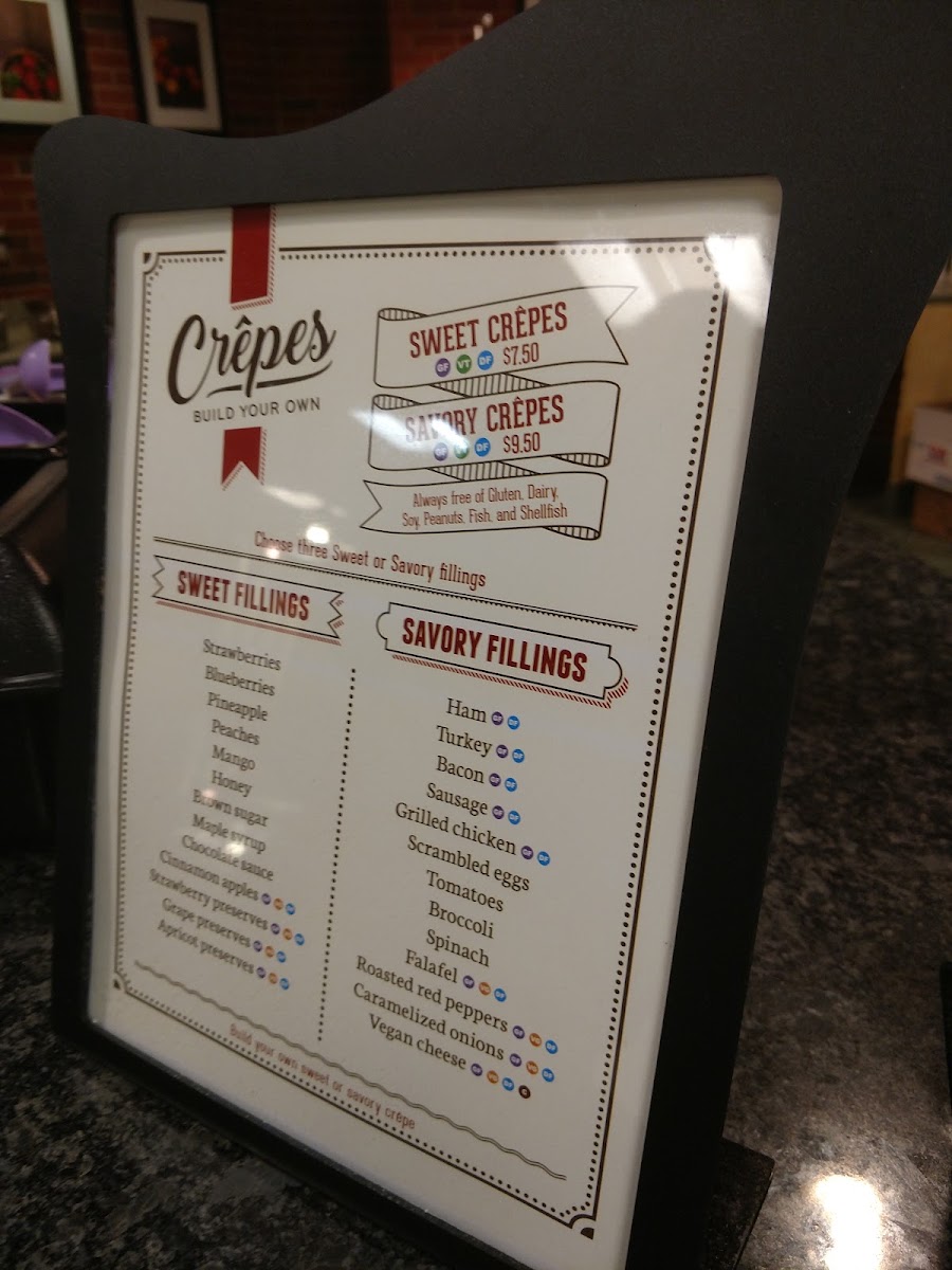 Mary Jemison Dining Hall menu board