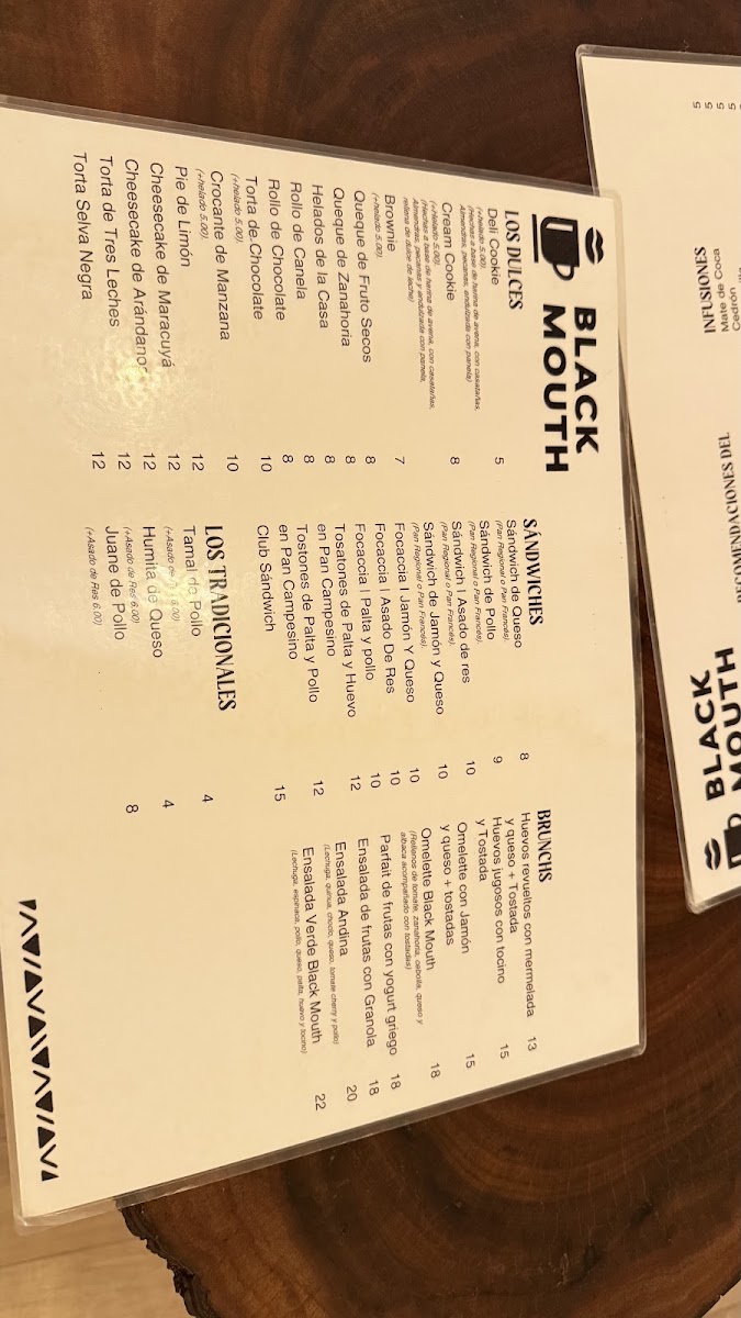 BLACK MOUTH ACADEMY COFFEE SHOP menu board