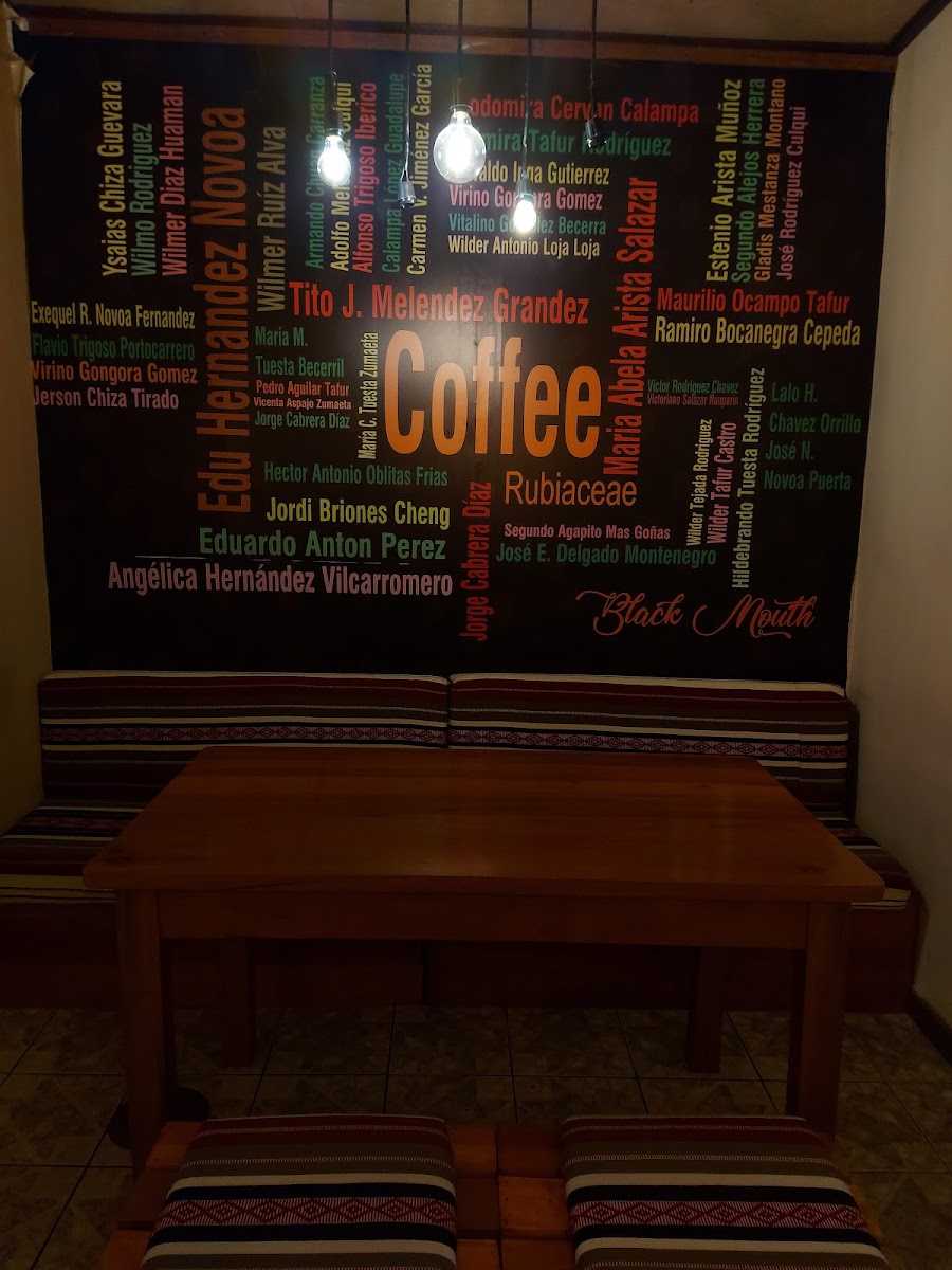 BLACK MOUTH ACADEMY COFFEE SHOP menu board