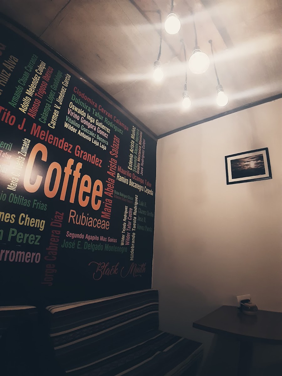 BLACK MOUTH ACADEMY COFFEE SHOP menu board