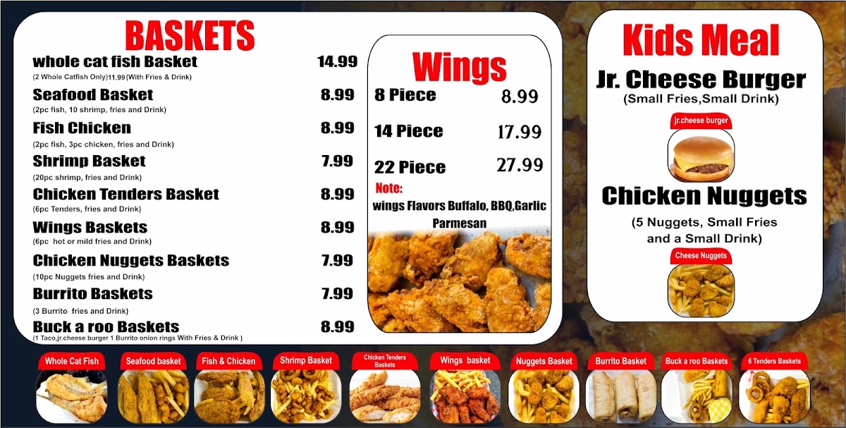 Tom Burger menu board