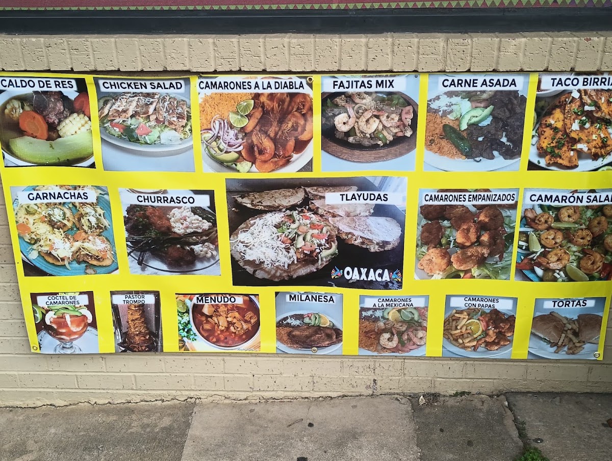 Restaurante y Tienda Oaxaca menu board