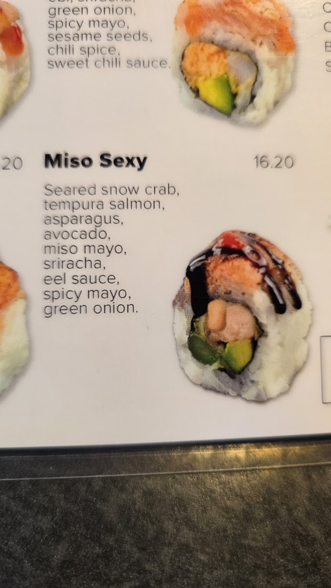 Momiji Sushi Restaurant - West Salem menu board