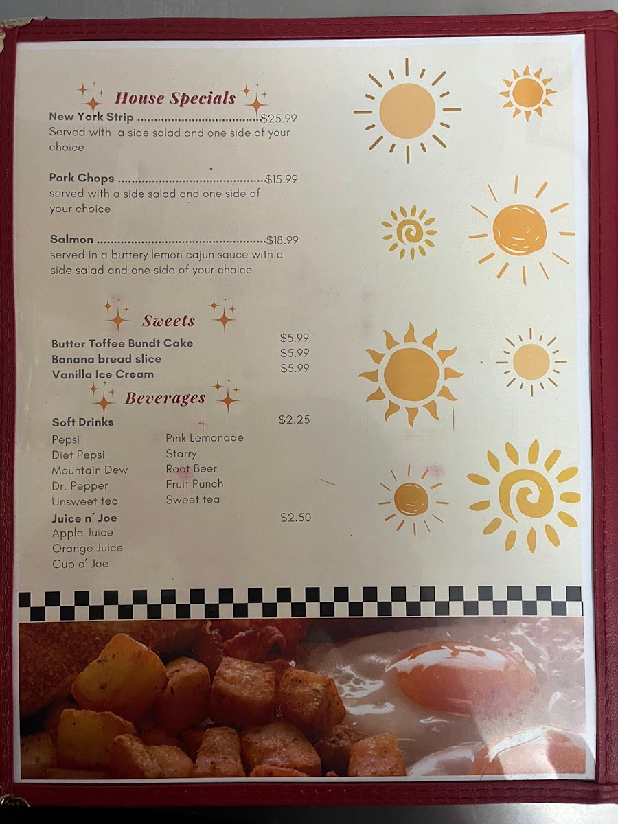 Greedy's Grill menu board
