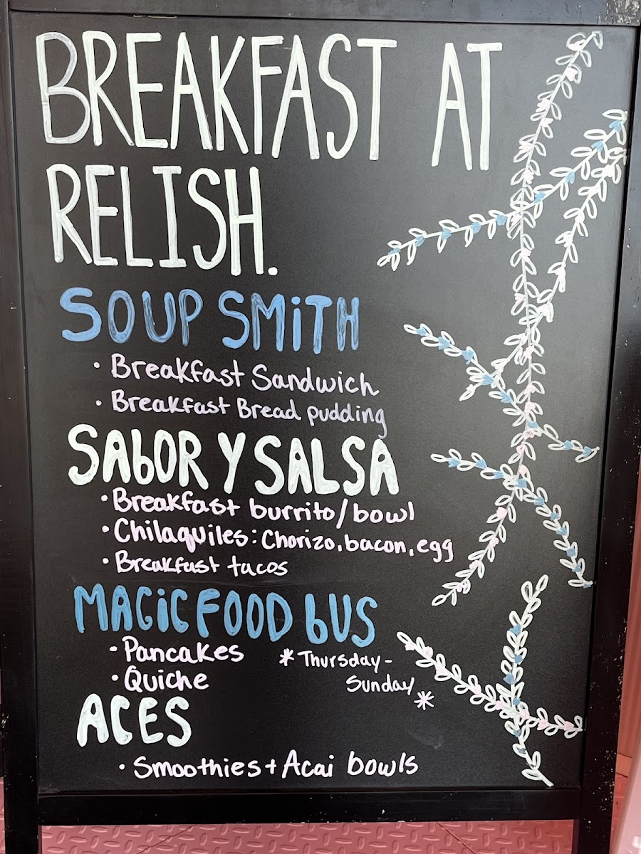 Sabor y Salsa menu board