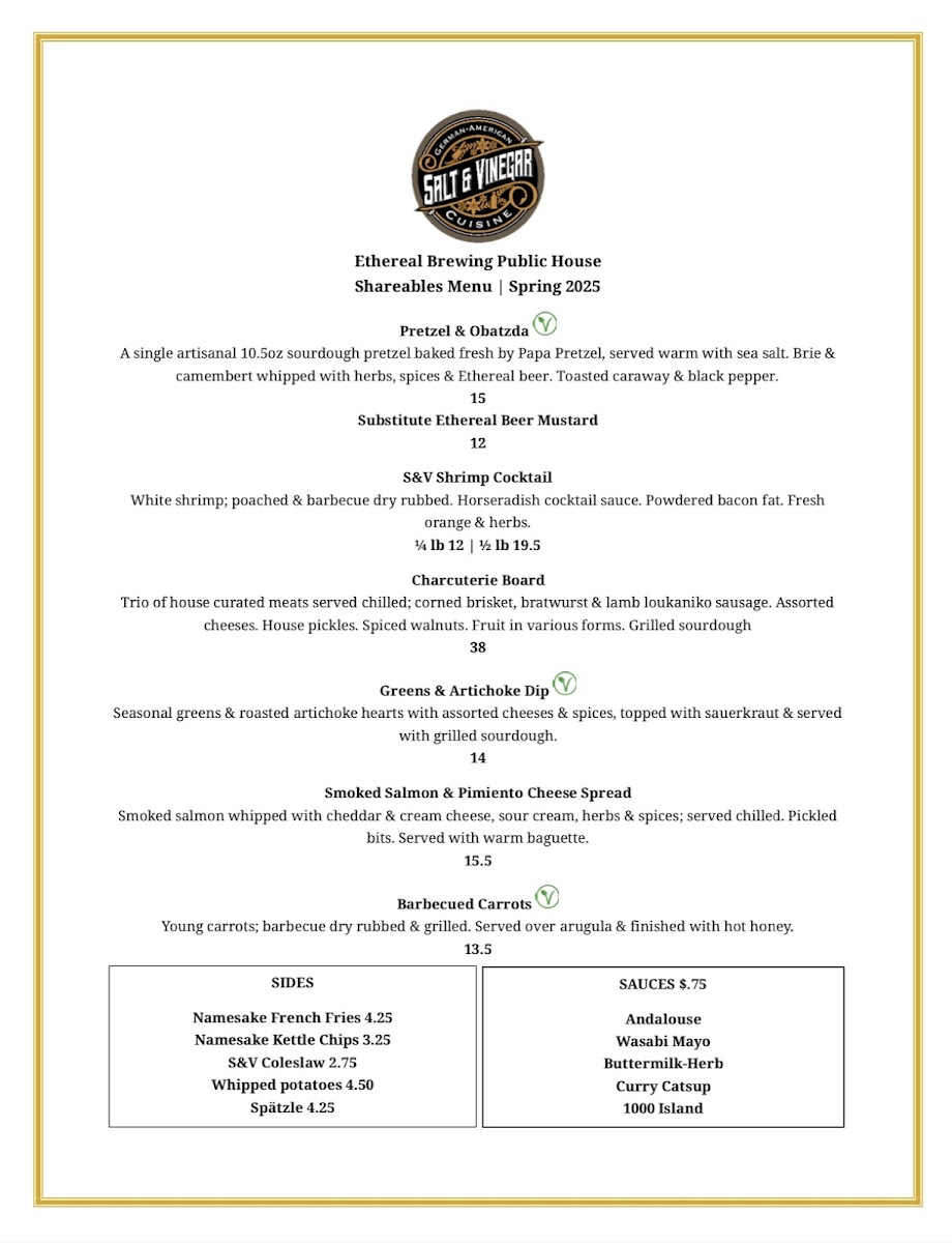 Salt & Vinegar menu board