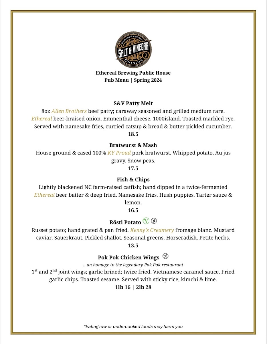 Salt & Vinegar menu board