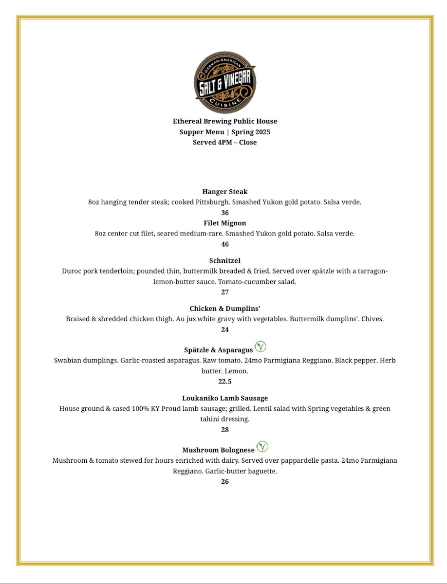 Salt & Vinegar menu board
