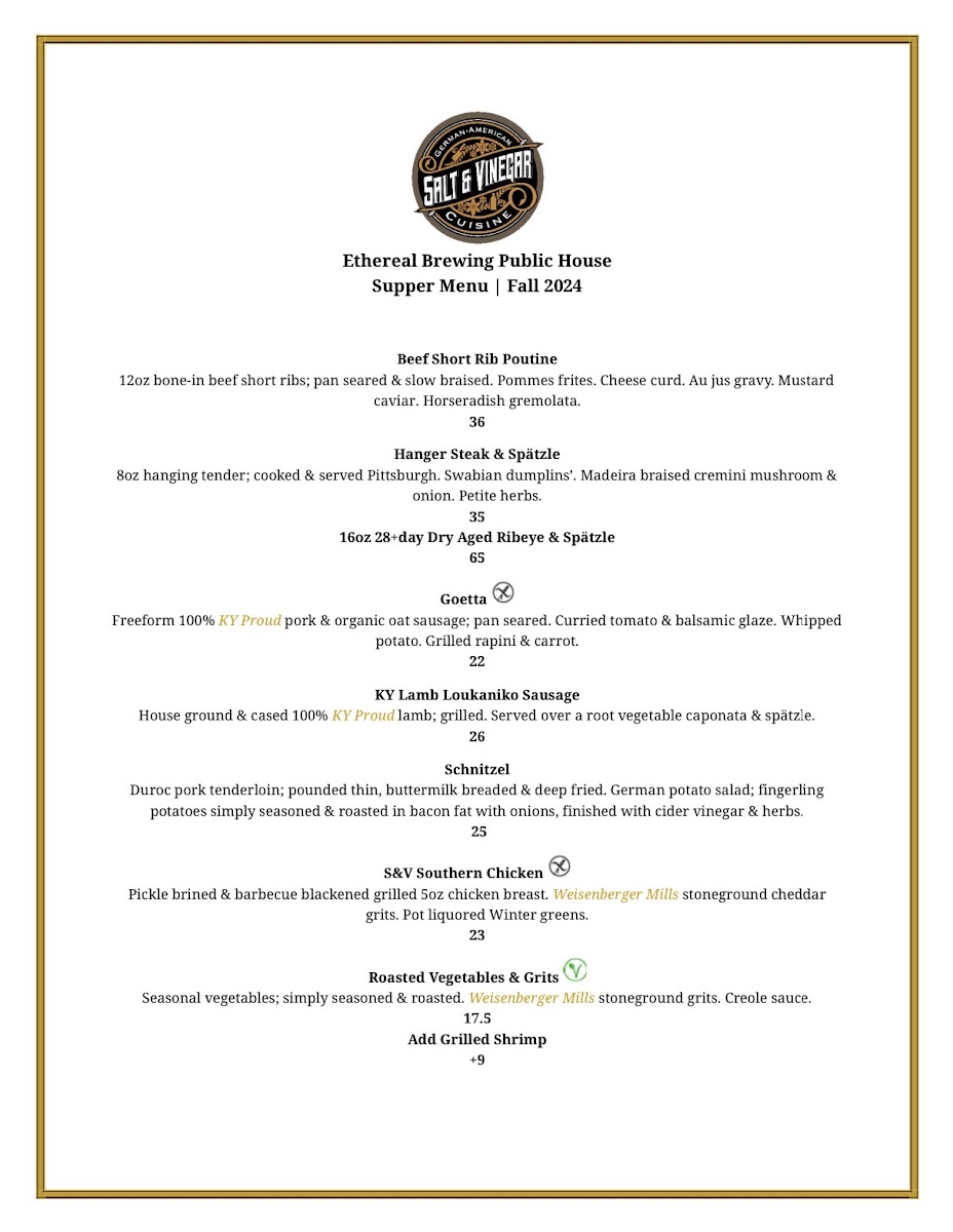 Salt & Vinegar menu board