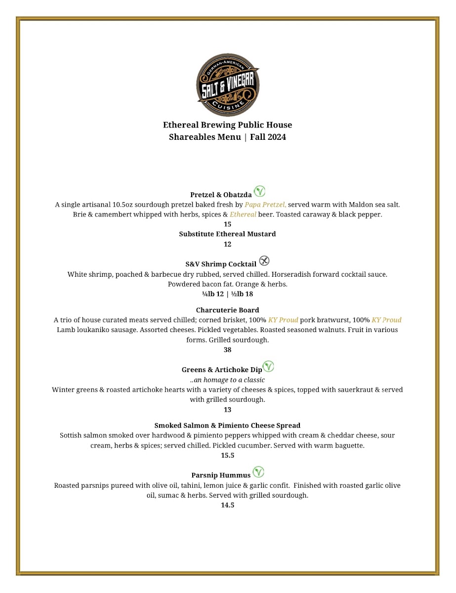Salt & Vinegar menu board