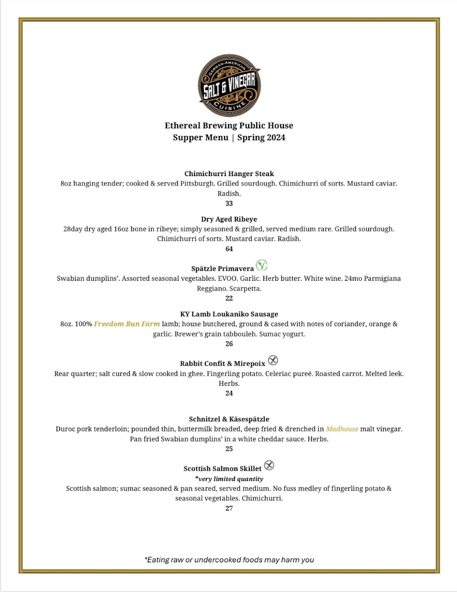Salt & Vinegar menu board