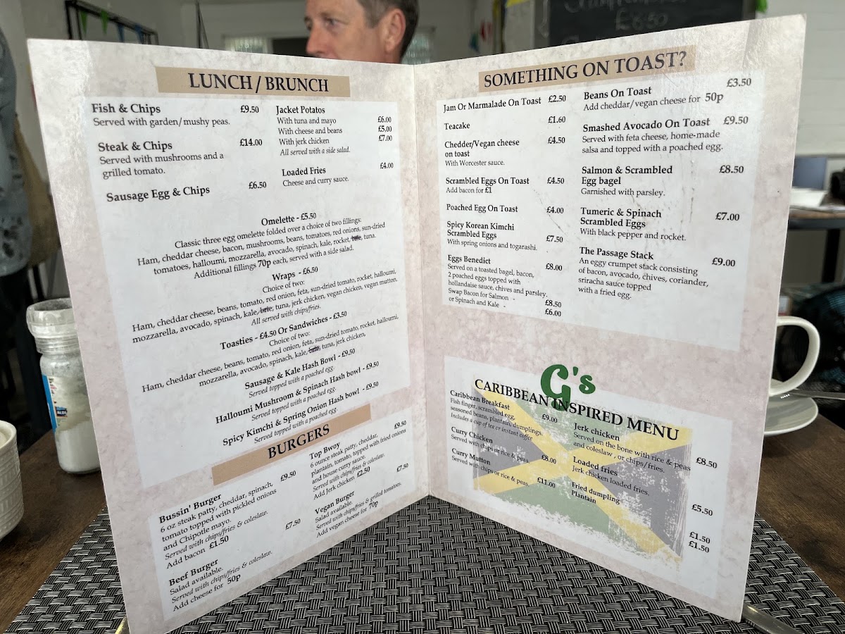 The Passage Cafe menu board