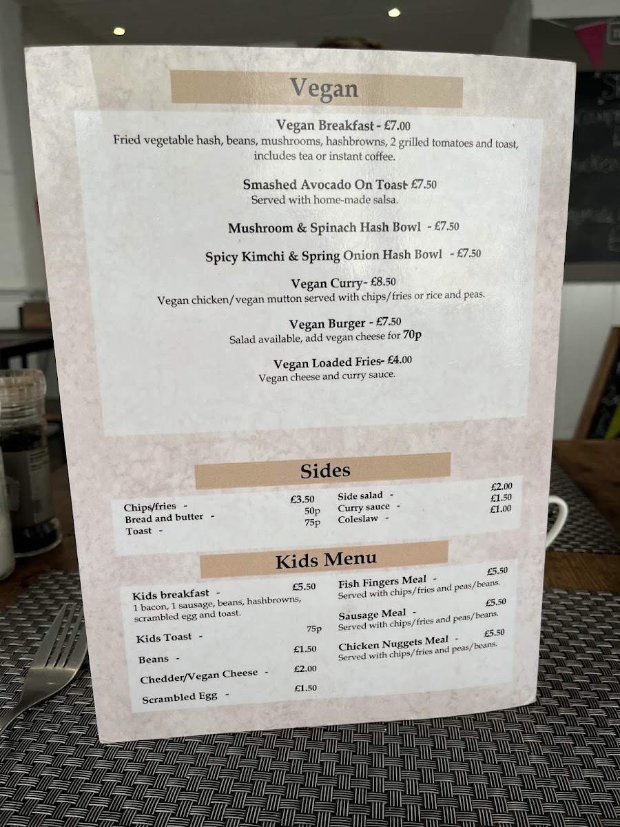 The Passage Cafe menu board