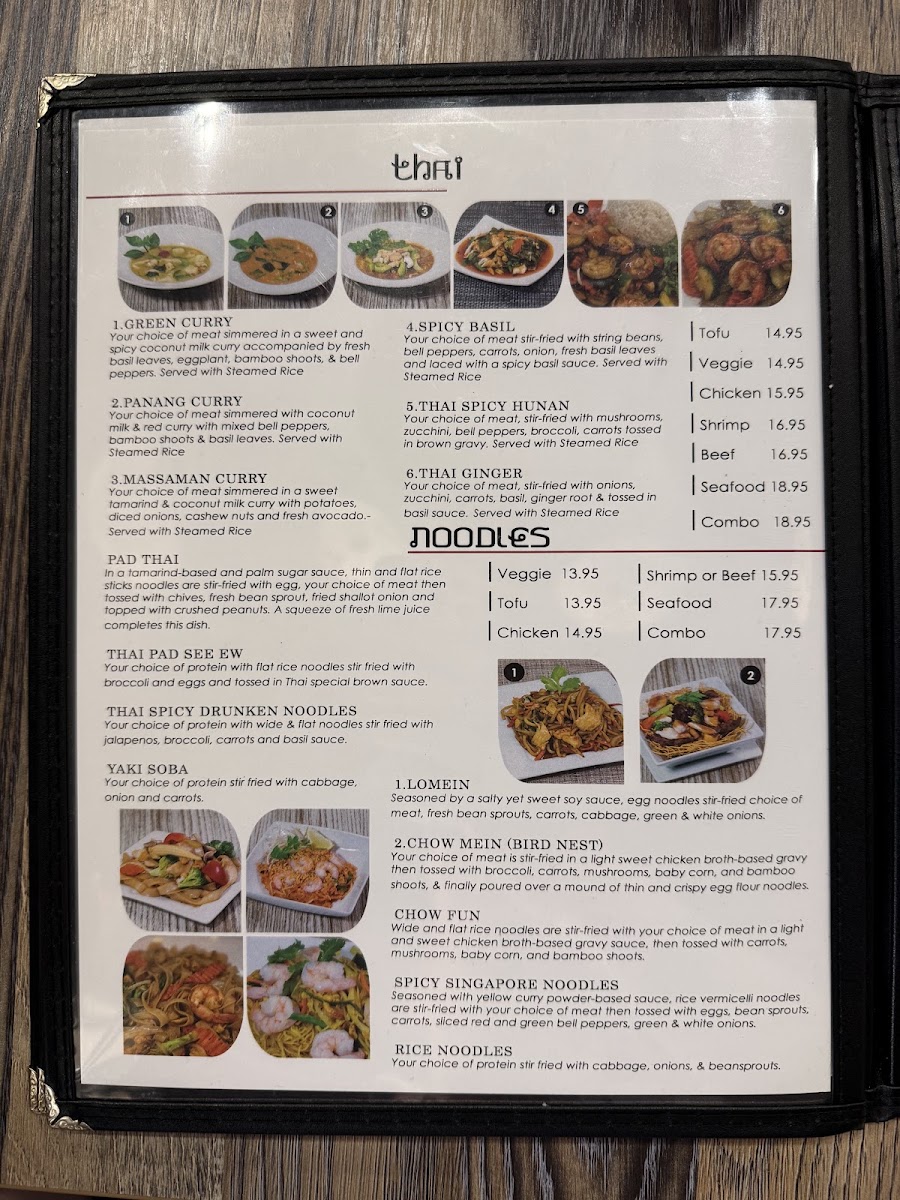 ATL sushi hibachi and pho (Thai Chinese Pho Hibachi sushi ) menu board