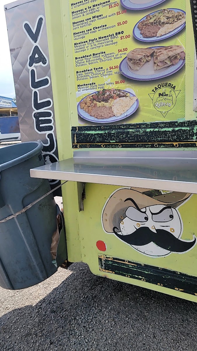 Taqueria vallejo menu board
