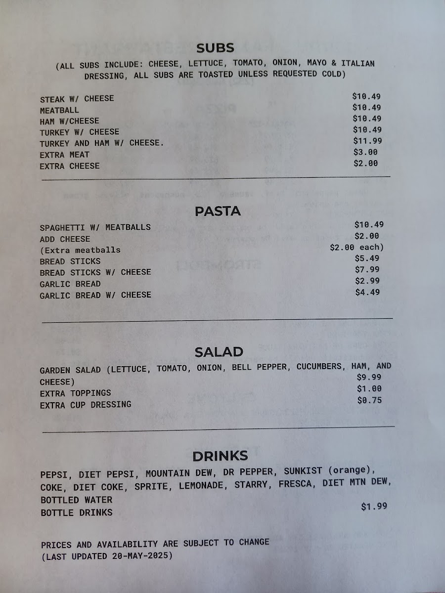 Jerry's Family Restaurant menu board