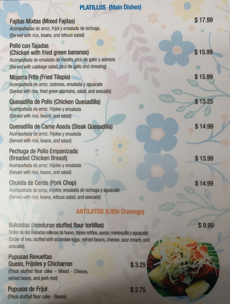 Store & Restaurant Sazon Latino menu board