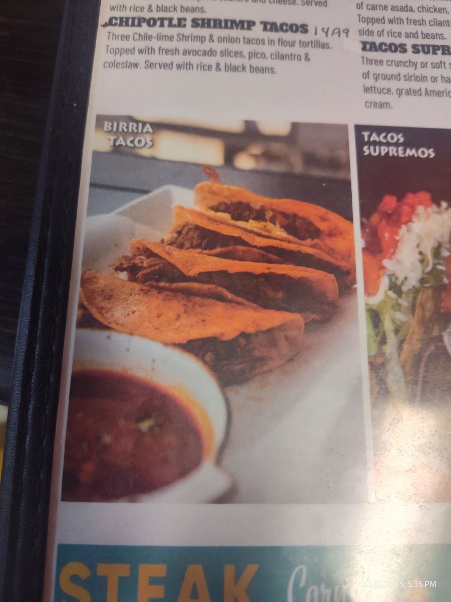Cano's Burrito & Taco Shop. menu board