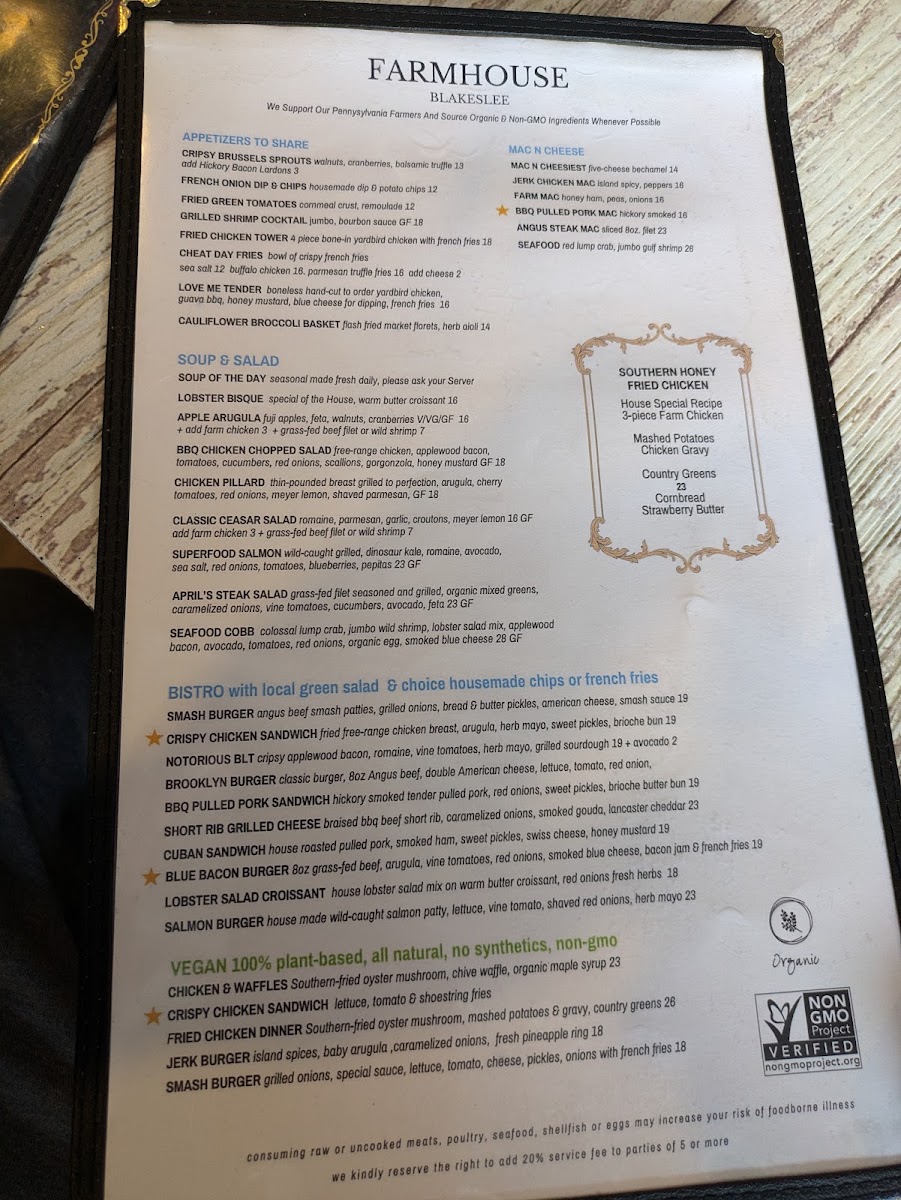 Farmhouse Blakeslee menu board