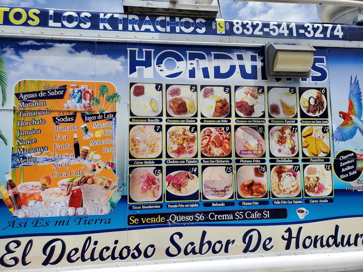 Antojitos Los Ktrachos (Food Truck) menu board