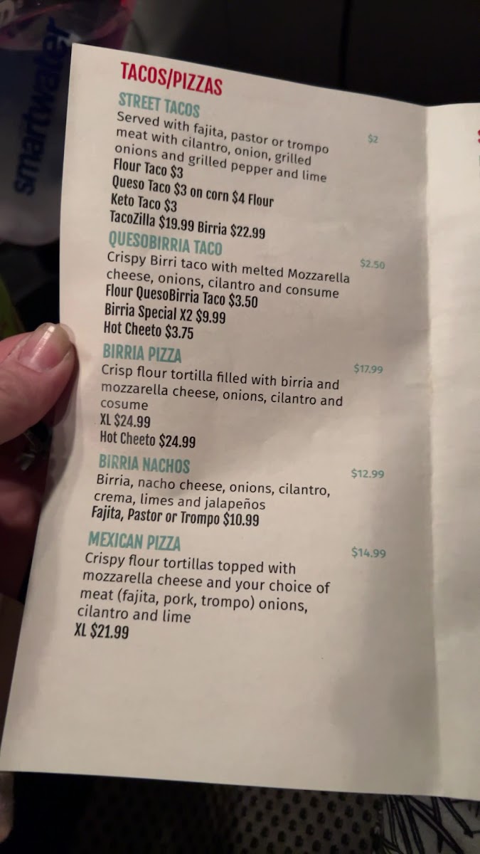 El Trompo Villarreal menu board