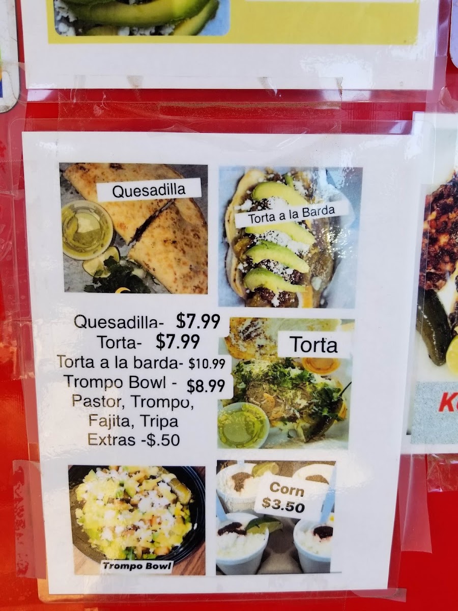 El Trompo Villarreal menu board