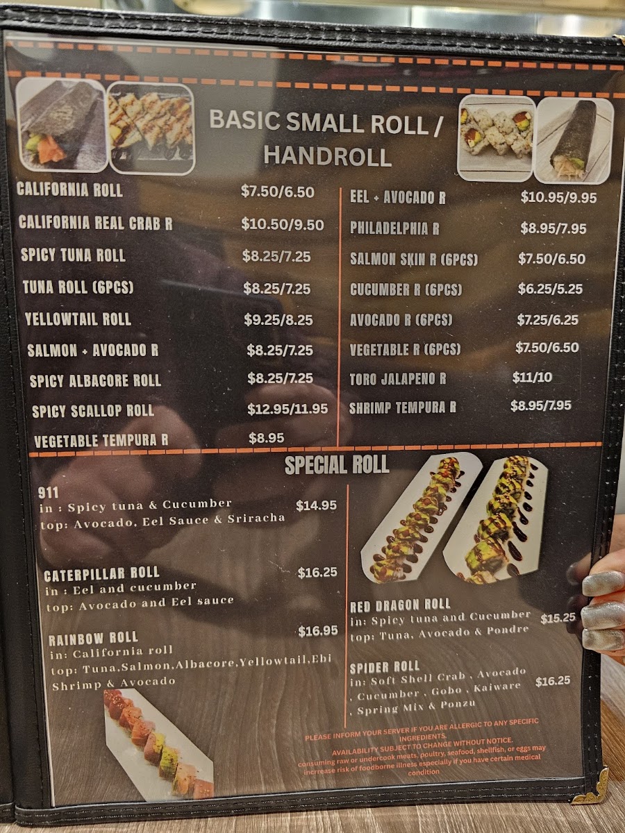 KOKI+KU SUSHI, RAMEN & UDON menu board