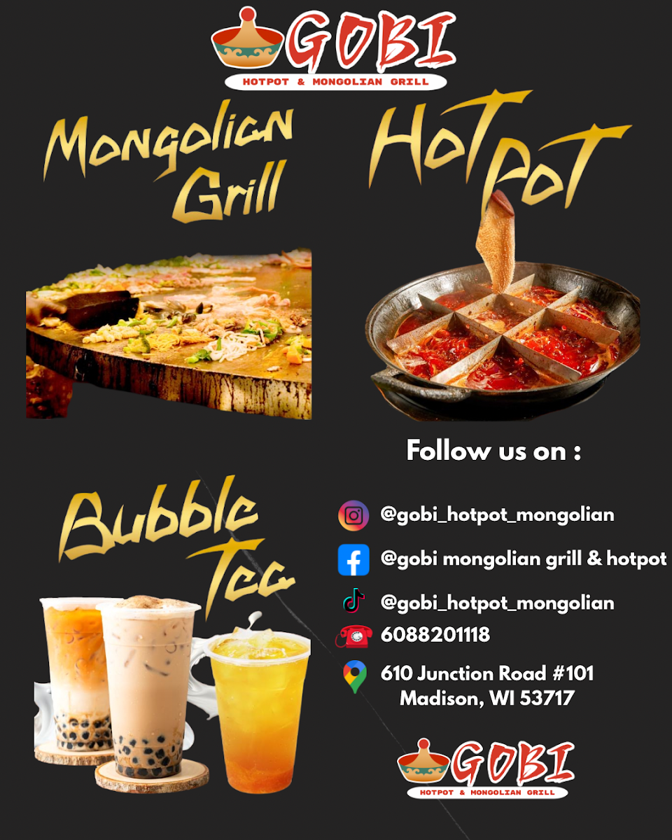 Gobi Hotpot & Mongolian Grill menu board