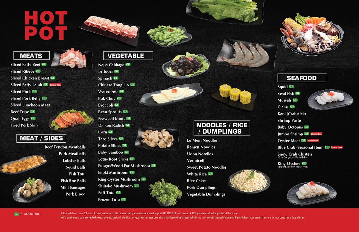 Gobi Hotpot & Mongolian Grill menu board