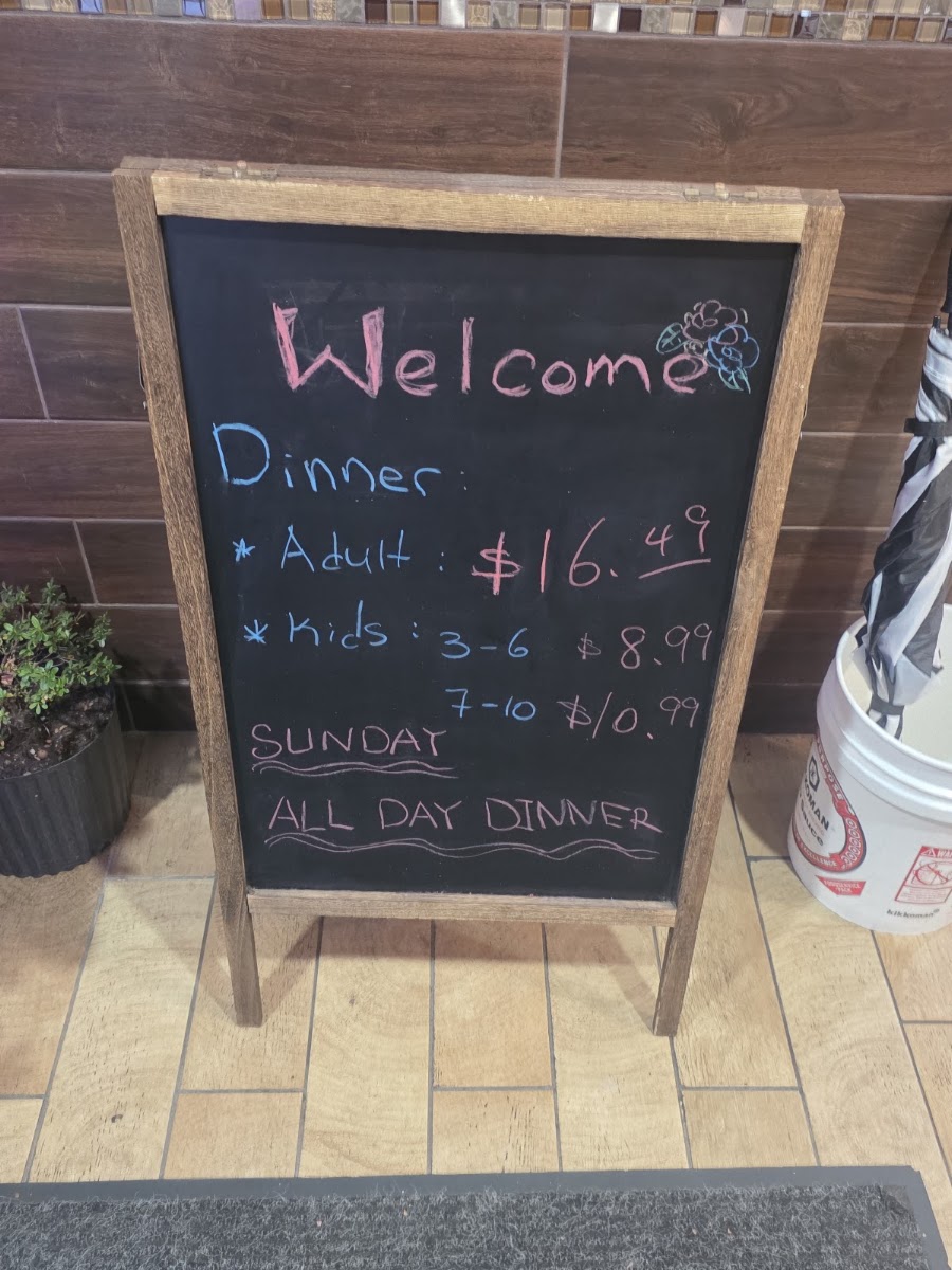 Asian Fusion Buffet menu board