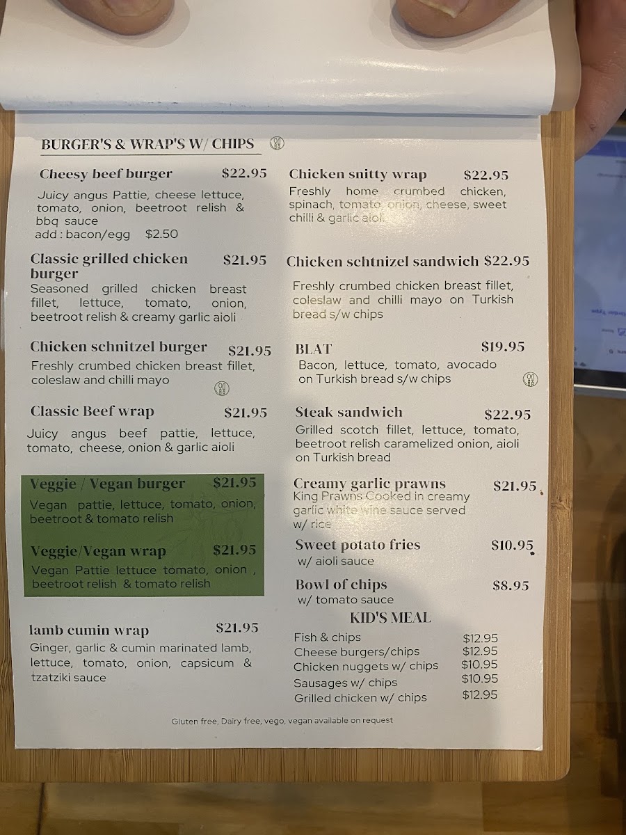 Olive View Cafe & Restaurant collector menu board