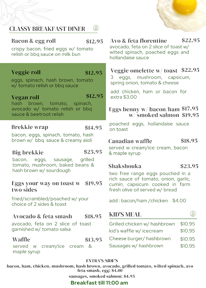 Olive View Cafe & Restaurant collector menu board