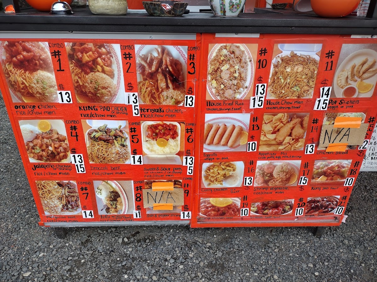Orange Fine Chinese Cuisine menu board