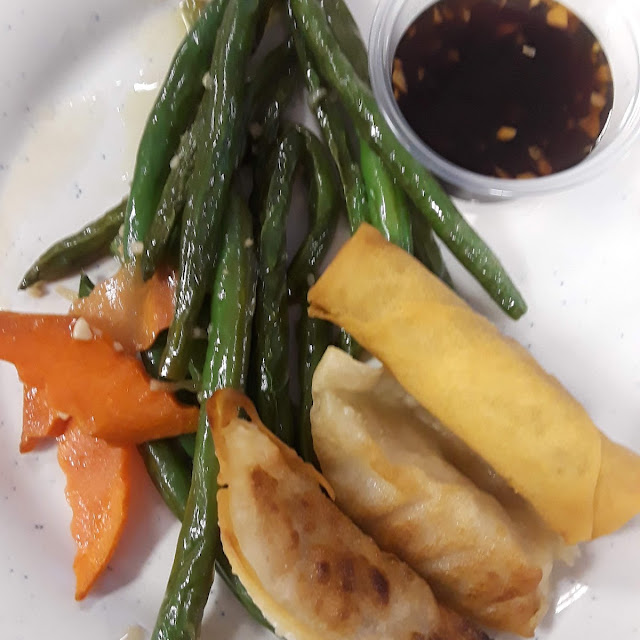 Green Beans Potstickers and Spring Rolls