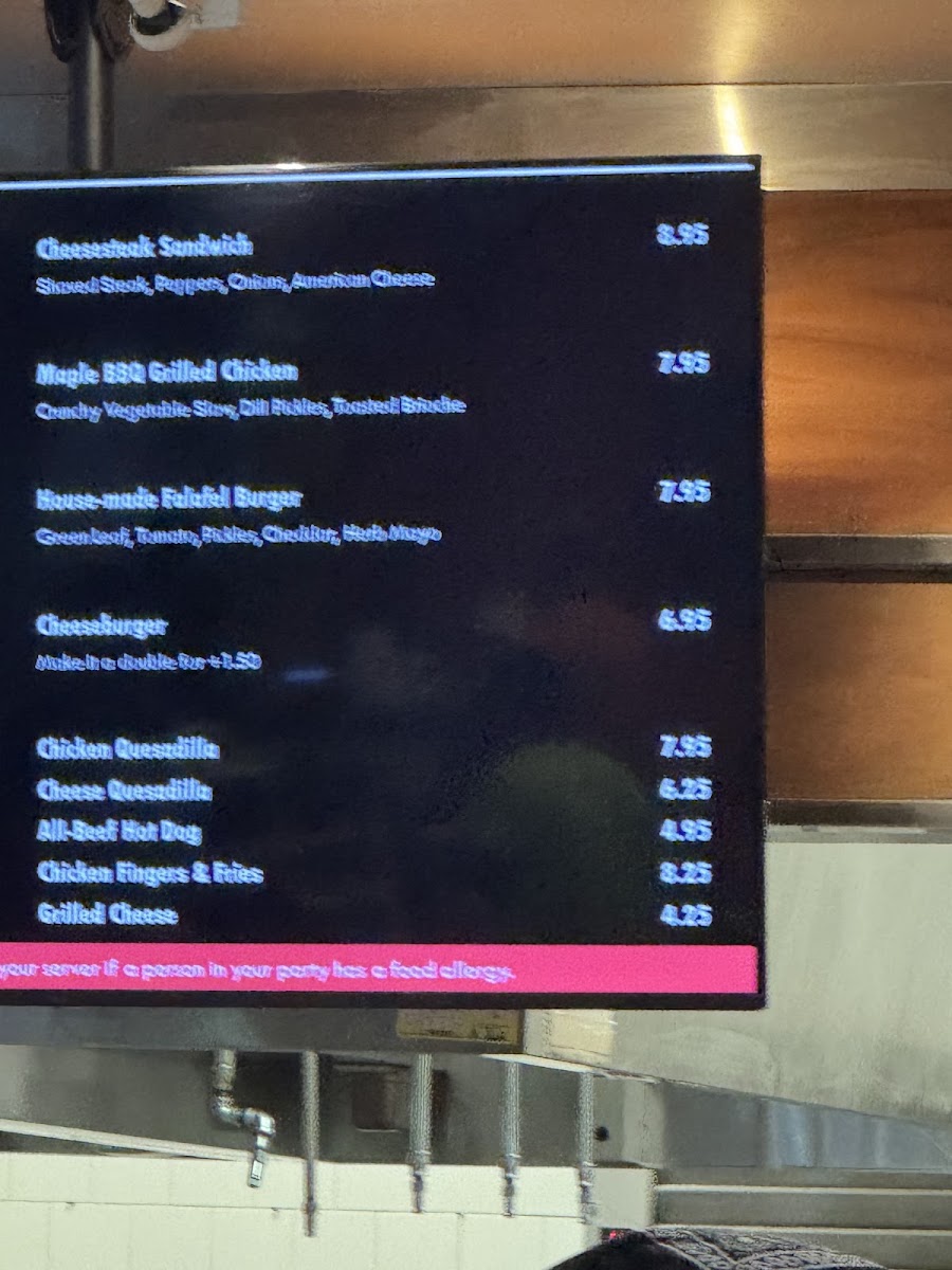 Riverview Cafe menu board